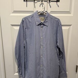 Scotch & Soda Men's Navy Pinstripe Button-Down Shirt